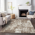 10' X 14' Brown And Beige Abstract Washable Indoor Outdoor Area Rug