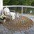 8' Copper Gold And Brown Round Abstract Washable Indoor Outdoor Area Rug
