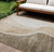 9' X 12' Brown And Taupe Abstract Washable Indoor Outdoor Area Rug