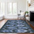 10' X 14' Denim Blue And Sky Blue Southwestern Washable Indoor Outdoor Area Rug