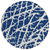 8' Blue And White Round Abstract Washable Indoor Outdoor Area Rug