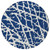 8' Blue And White Round Abstract Washable Indoor Outdoor Area Rug