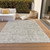 9' X 12' Taupe Beige And Gray Floral Washable Indoor Outdoor Area Rug