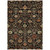 8' X 10' Black Brown And Red Floral Washable Indoor Outdoor Area Rug