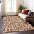 9' X 12' Brown And Beige Floral Washable Indoor Outdoor Area Rug - Brown, Beige