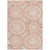 9' X 12' Coral And Ivory Geometric Washable Indoor Outdoor Area Rug