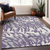 8' X 10' Purple Gray And Ivory Animal Print Washable Indoor Outdoor Area Rug