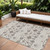9' X 12' Ivory Brown And Gray Floral Washable Indoor Outdoor Area Rug