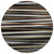 8' Black Brown And Ivory Round Striped Washable Indoor Outdoor Area Rug