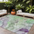 8' X 10' Green Abstract Washable Non Skid Indoor Outdoor Area Rug