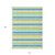 10' X 14' Blue Yellow and Green Striped Washable Non Skid Indoor Outdoor Area Rug