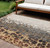 10' X 14' Ivory Gray And Gold Abstract Washable Indoor Outdoor Area Rug