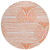 8' X 8' Orange and Ivory Round Abstract Washable Non Skid Indoor Outdoor Area Rug
