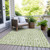 9' X 12' Artichoke Green And Ivory Geometric Washable Indoor Outdoor Area Rug Transitional Style - Artichoke Green, Ivory Color