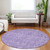 8' Plum And Lavender Round Floral Washable Indoor Outdoor Area Rug