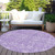 8' Plum And Lavender Round Floral Washable Indoor Outdoor Area Rug