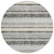 8' Black And Silver Round Striped Washable Indoor Outdoor Area Rug