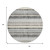 8' Black And Silver Round Striped Washable Indoor Outdoor Area Rug