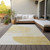 9' X 12' Gold Wheat And Ivory Geometric Washable Indoor Outdoor Area Rug