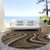 8' Brown And Ivory Round Abstract Washable Indoor Outdoor Area Rug Transitional Style - Brown, Ivory Color