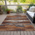 9' X 12' Copper Rust And Ivory Abstract Washable Indoor Outdoor Area Rug