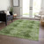 9' X 12' Olive Green Floral Medallion Washable Non Skid Indoor Outdoor Area Rug
