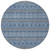 8' Navy Blue And Sky Blue Round Floral Medallion Washable Indoor Outdoor Area Rug