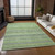9' X 12' Artichoke Green And Olive Green Striped Washable Indoor Outdoor Area Rug