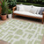 8' X 10' Artichoke Green And Ivory Abstract Washable Indoor Outdoor Area Rug - 608219282165