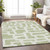 8' X 10' Artichoke Green And Ivory Abstract Washable Indoor Outdoor Area Rug - 608219282165
