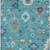 10' X 14' Teal Blue Silver And Gray Floral Washable Indoor Outdoor Area Rug