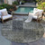 8' Taupe Brown And Charcoal Round Patchwork Washable Indoor Outdoor Area Rug