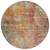 8' Tan Copper And Terra Cotta Round Abstract Washable Indoor Outdoor Area Rug