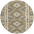 8' Beige Round Geometric Washable Indoor Outdoor Area Rug - Beige