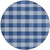 8' Navy Blue And Ivory Round Plaid Washable Indoor Outdoor Area Rug