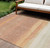 10' X 14' Salmon Striped Washable Indoor Outdoor Area Rug