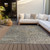 8' X 10' Ivory Gray And Black Abstract Washable Indoor Outdoor Area Rug
