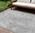 9' X 12' Gray Silver And Charcoal Abstract Washable Indoor Outdoor Area Rug Transitional Style - Gray, Silver, Charcoal Color
