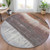 8' Rust And Ivory Round Abstract Washable Indoor Outdoor Area Rug - Rust, Ivory