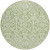 8' Green And Ivory Round Damask Washable Indoor Outdoor Area Rug