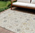 10' X 14' Ivory Beige And Gray Oriental Washable Indoor Outdoor Area Rug - Ivory, Beige, Gray