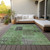 10' X 14' Green And Olive Green Patchwork Washable Indoor Outdoor Area Rug