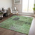 10' X 14' Green And Olive Green Patchwork Washable Indoor Outdoor Area Rug