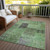 10' X 14' Green And Olive Green Patchwork Washable Indoor Outdoor Area Rug