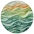 8' Teal Blue Round Abstract Washable Indoor Outdoor Area Rug Transitional Style - Teal Blue Color