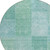8' Teal Blue Sage And Green Round Patchwork Washable Indoor Outdoor Area Rug