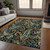 10' X 14' Black and Gold Paisley Washable Indoor Outdoor Area Rug
