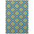 2' X 3' Blue and Beige Geometric Stain Resistant Indoor Outdoor Area Rug