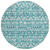 8' Teal Blue And Ivory Round Southwestern Washable Indoor Outdoor Area Rug
