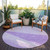 8' Lavender And Purple Round Geometric Washable Indoor Outdoor Area Rug